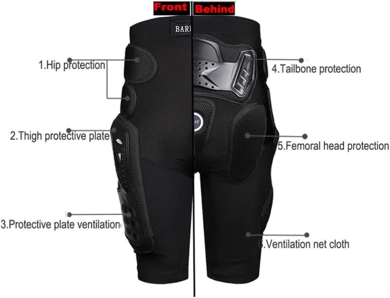 BARHAR Protective Armor Pants Hockey Knight Gear for Motorcycle Motocross Racing Ski Protect Pads Sports HIPS Legs (XX-Large) - Image 3
